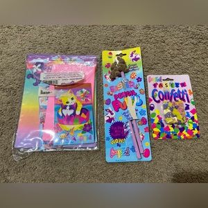 Vintage Lisa Frank Easter Lot Paper Pack-It Notepad Confetti Pencil Puffs
